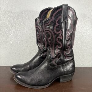 Camargo's Western Boots Men Size 9.5 D Black Leather Custom Hand Made USA Shoes